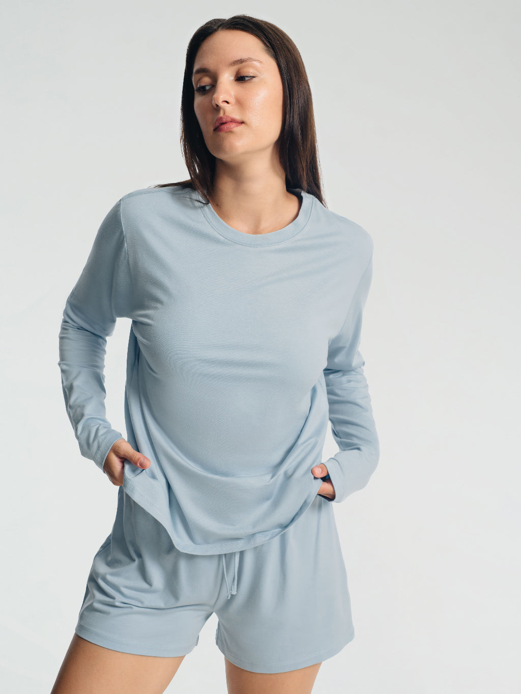 Long Sleeve Crewneck T-Shirt Pajamas Set