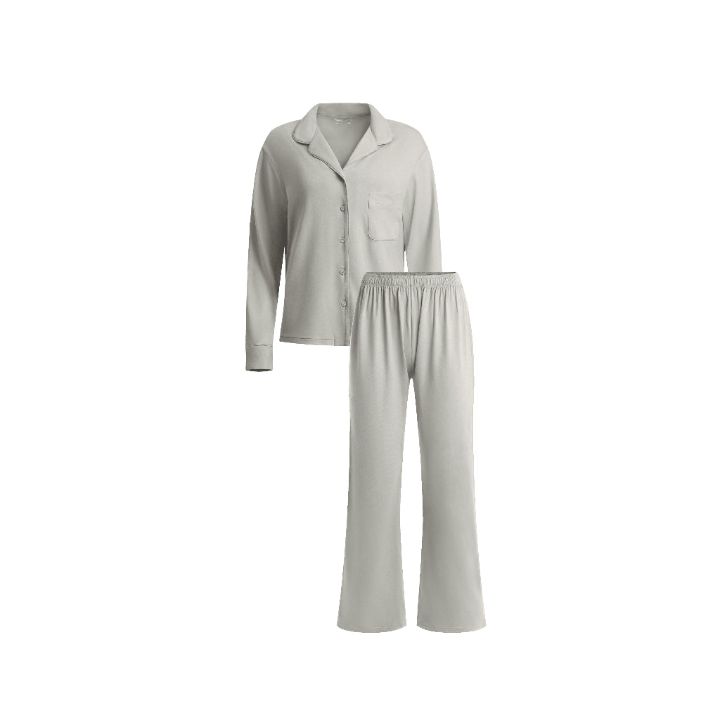 Long Sleeve Button Down Pajamas Set