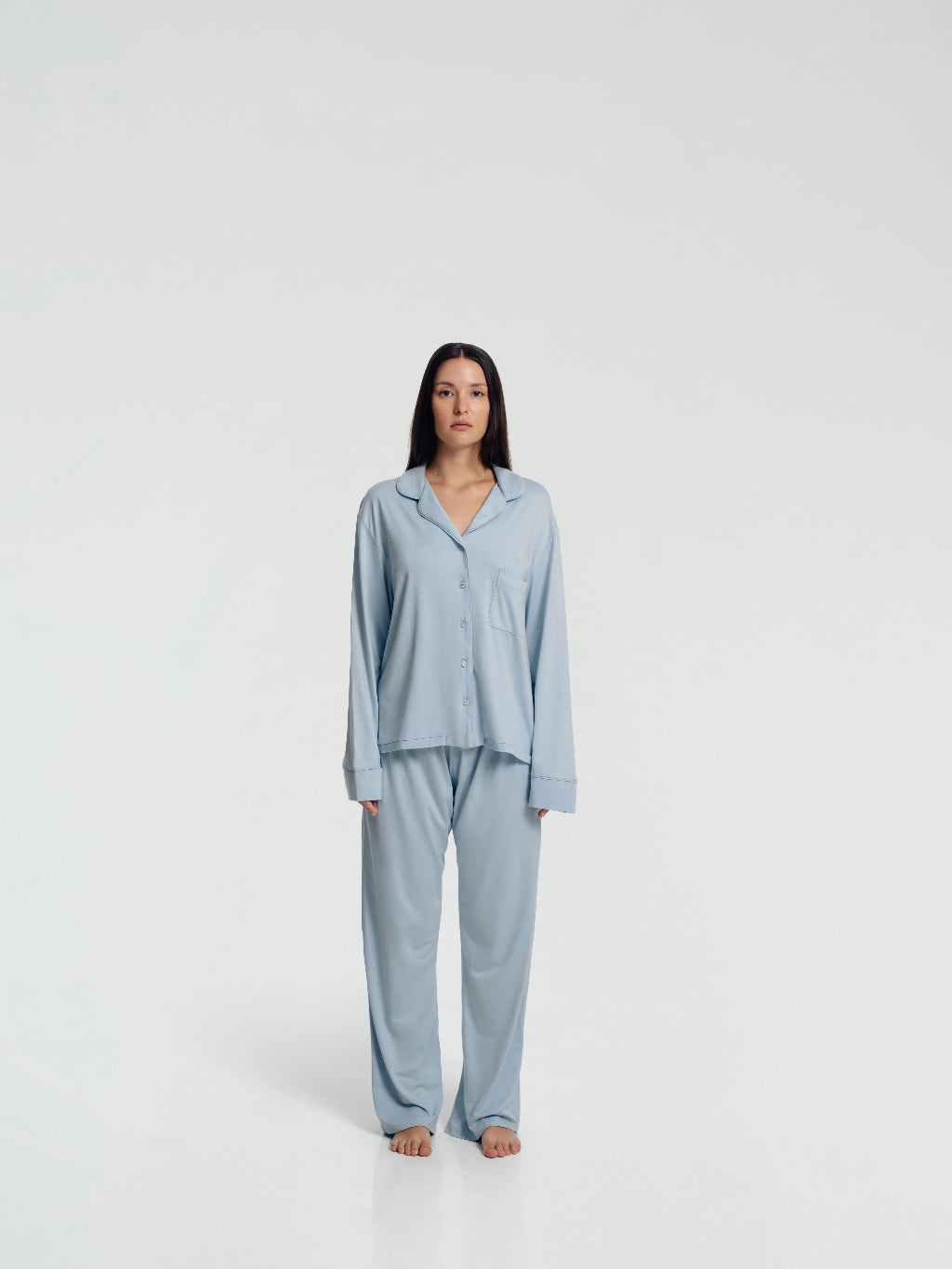 Long Sleeve Button Down Pajamas Set