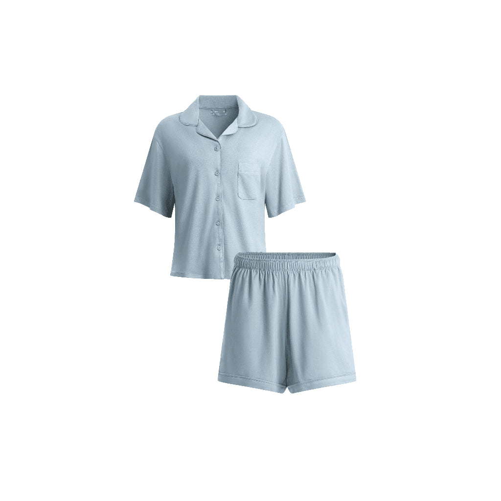 Short Sleeve Button Down Pajamas Set