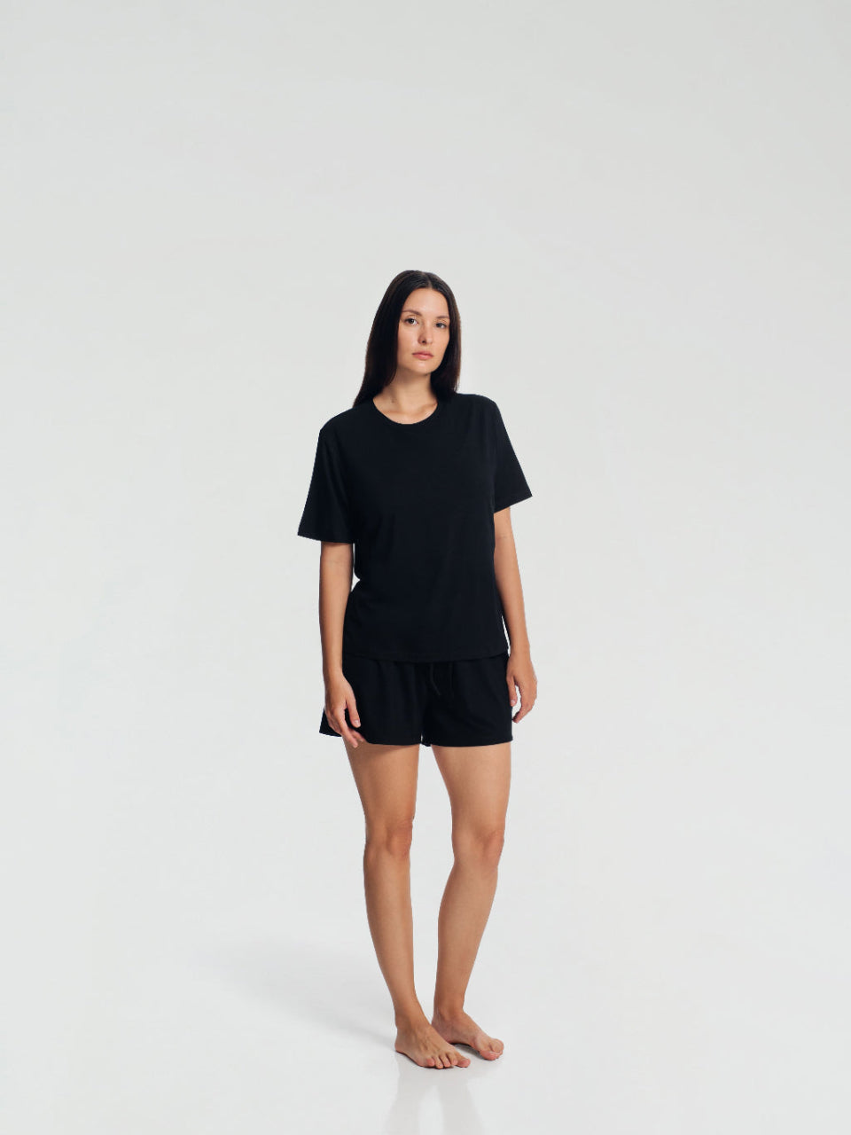 Crewneck Short Sleeve T-Shirt Pajamas Set