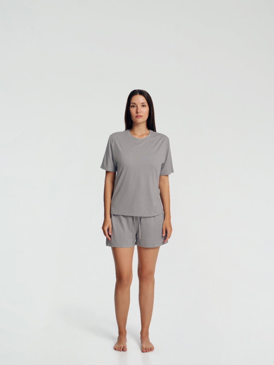 Crewneck Short Sleeve T-Shirt Pajamas Set