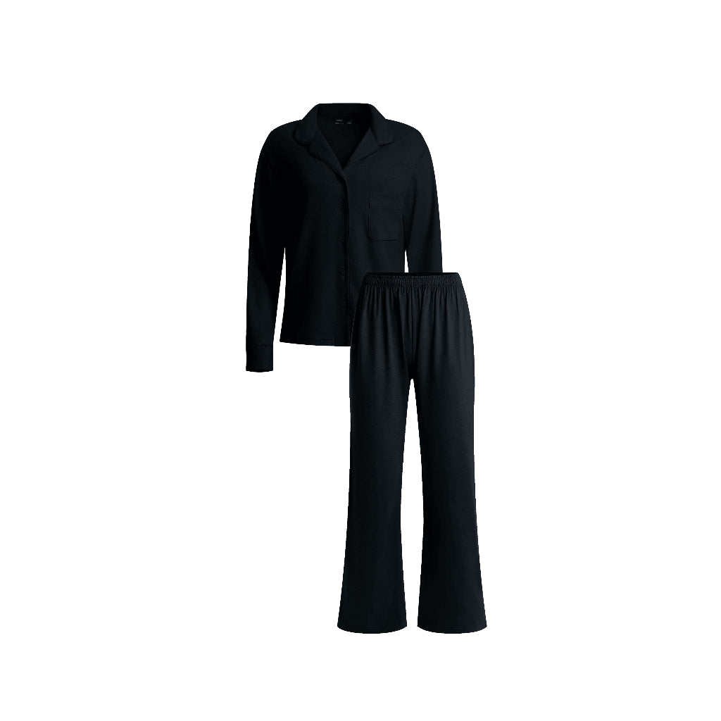 Long Sleeve Button Down Pajamas Set