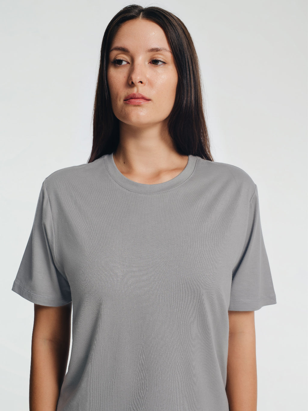 Crewneck Short Sleeve T-Shirt Pajamas Set with Built-in Bra