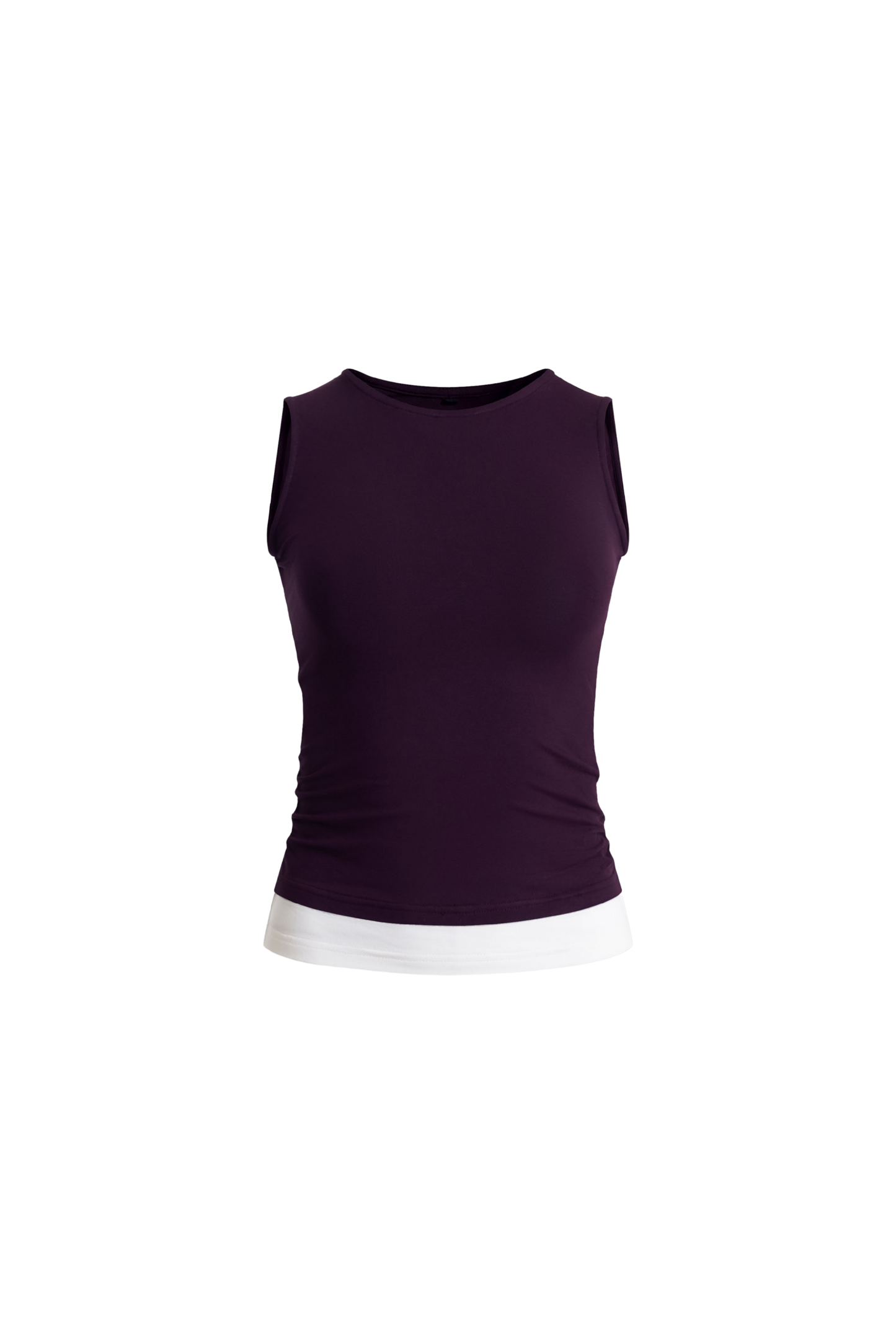 Daria White Trim Ruched Sleeveless Top