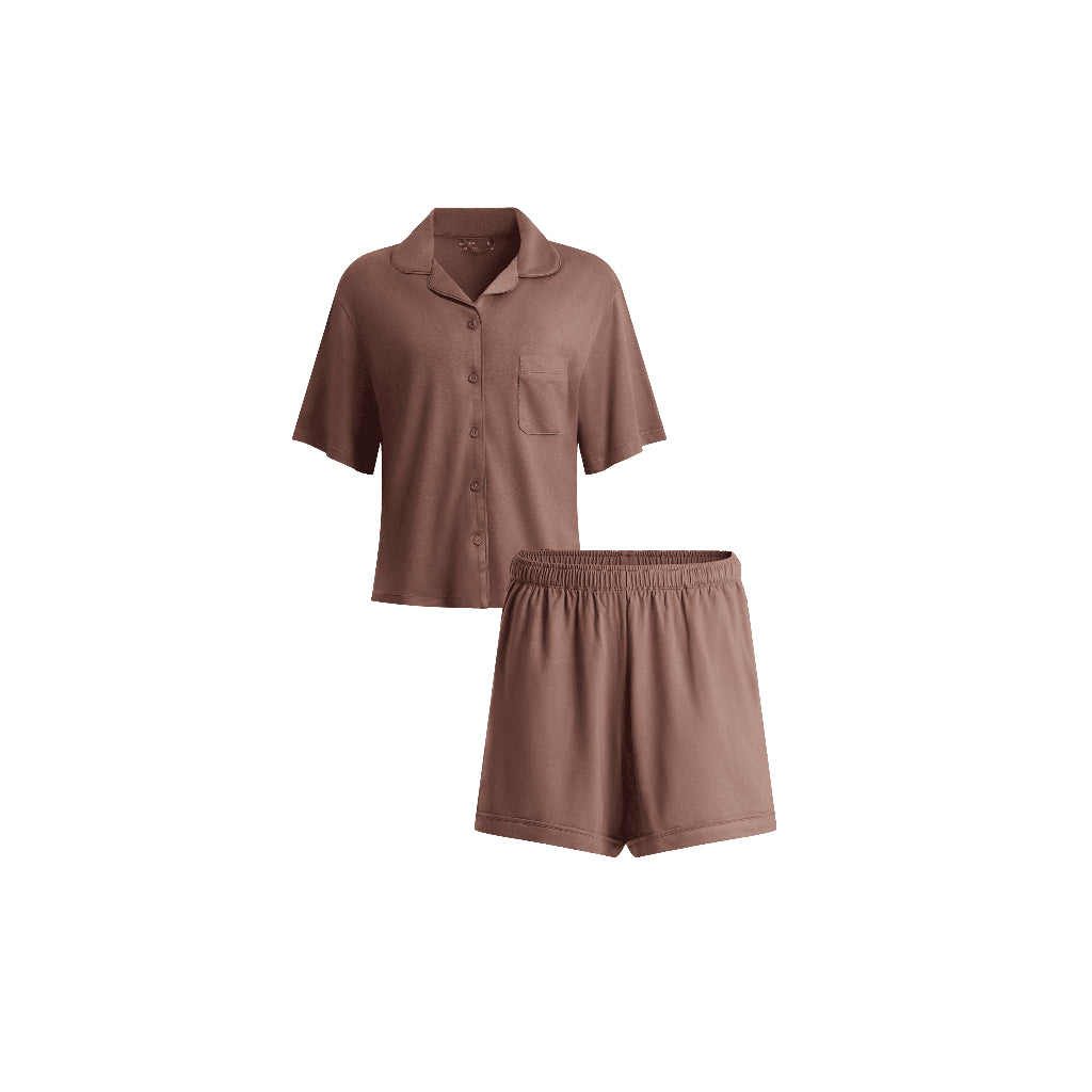 Short Sleeve Button Down Pajamas Set