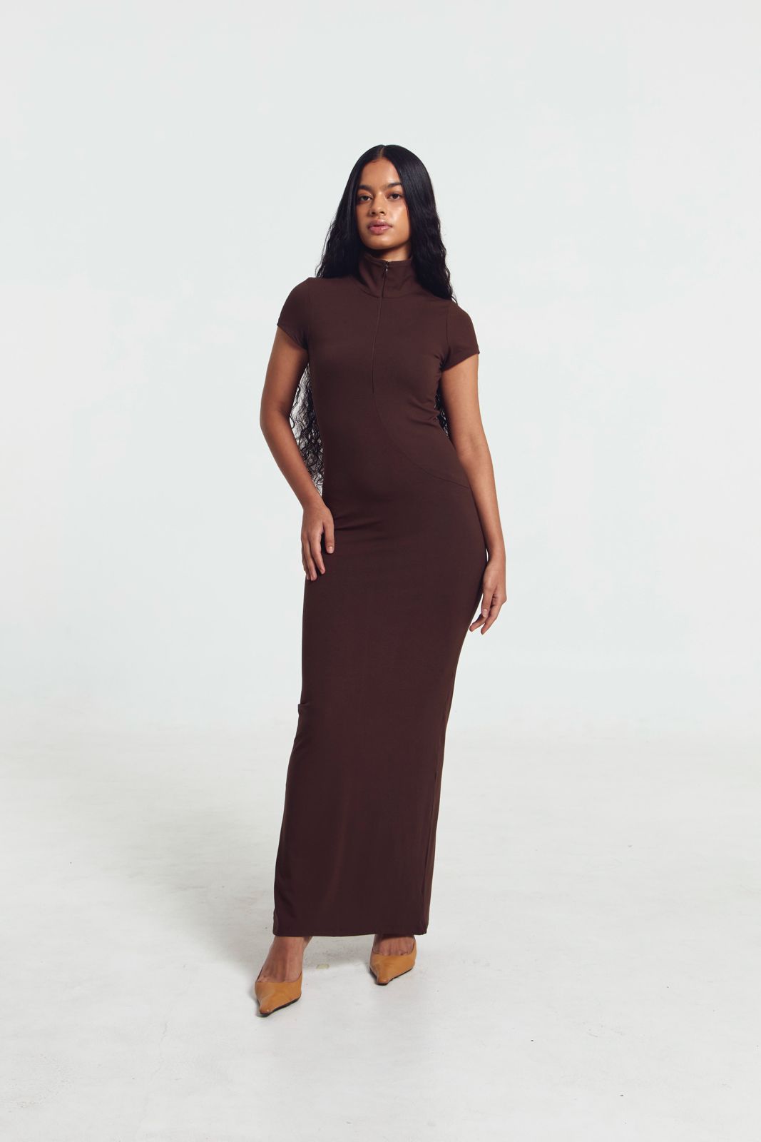 GOENA Paloma Zip Up Polo Short Sleeve Dress