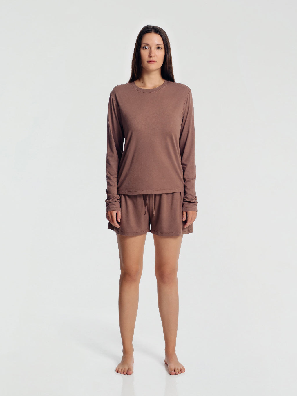 Long Sleeve Crewneck T-Shirt Pajamas Set
