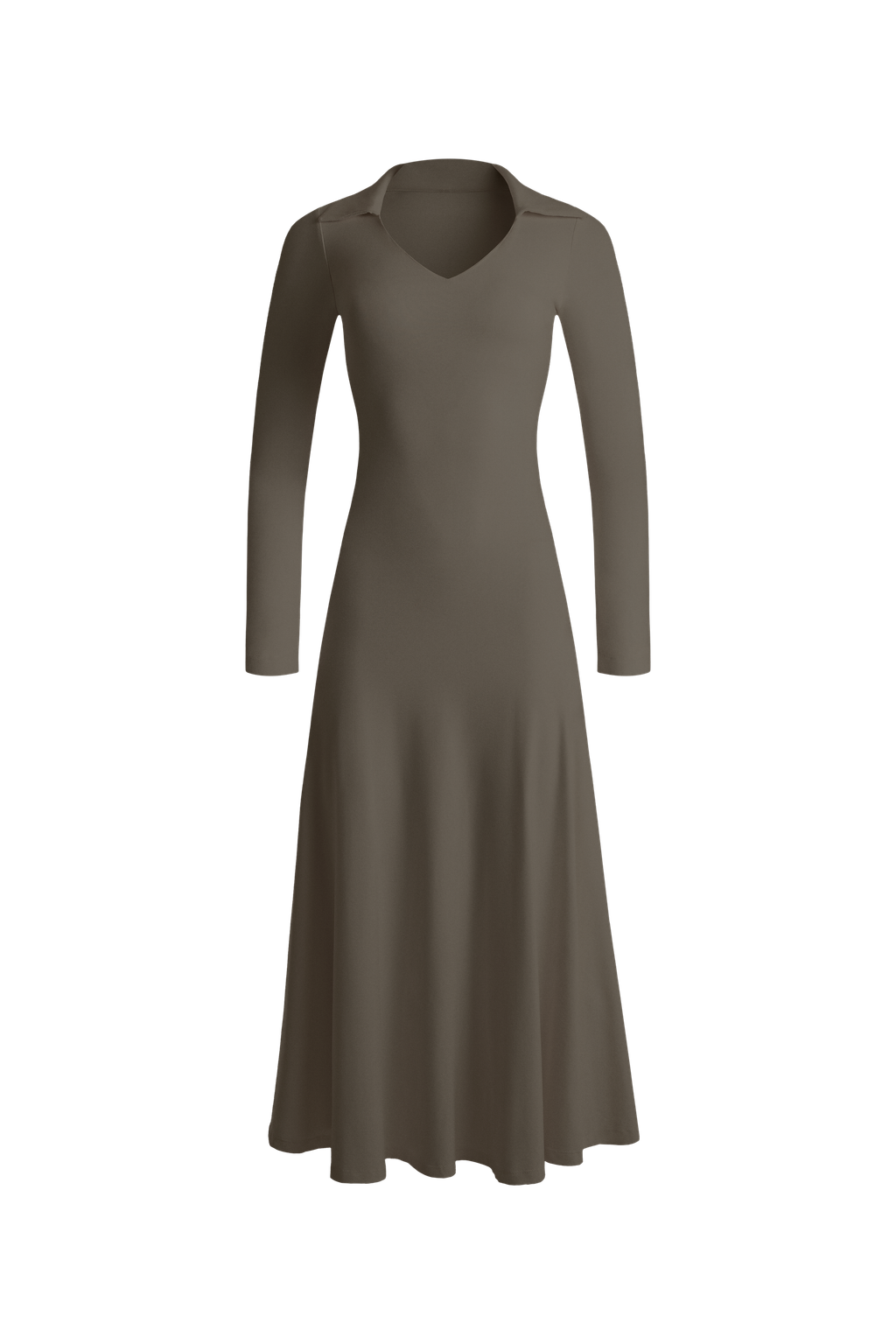 GOENA Violet V Neck Polo Long Sleeve Dress