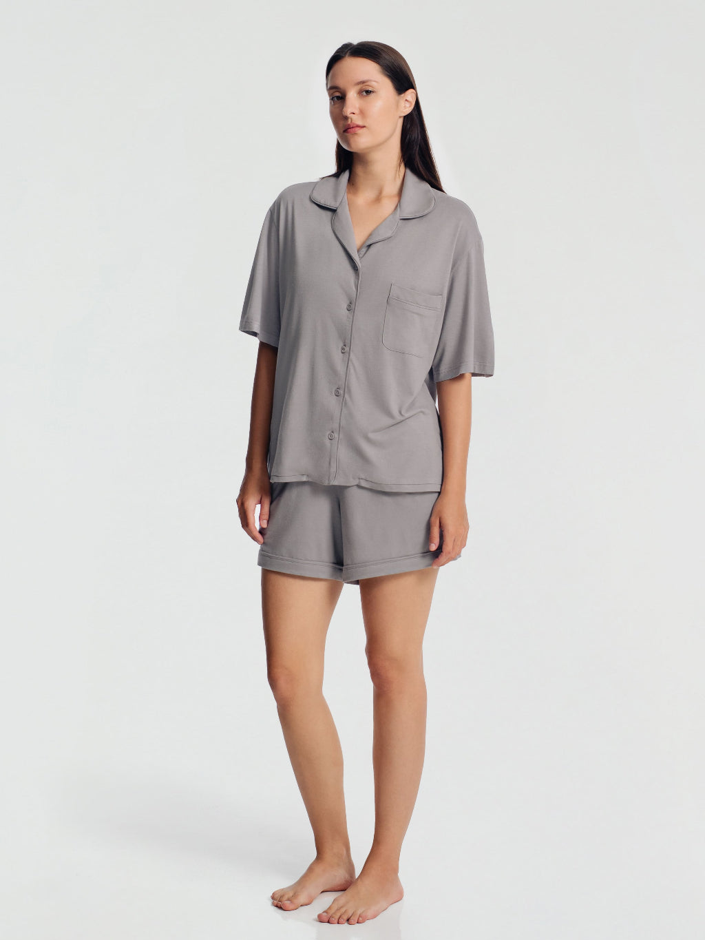 Short Sleeve Button Down Pajamas Set
