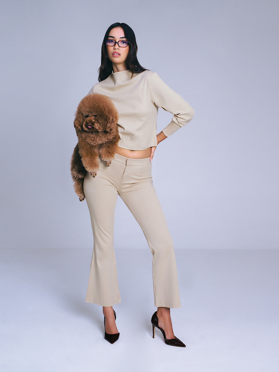 Chloe Cotton Mock Neck Reversible Sweatshirt