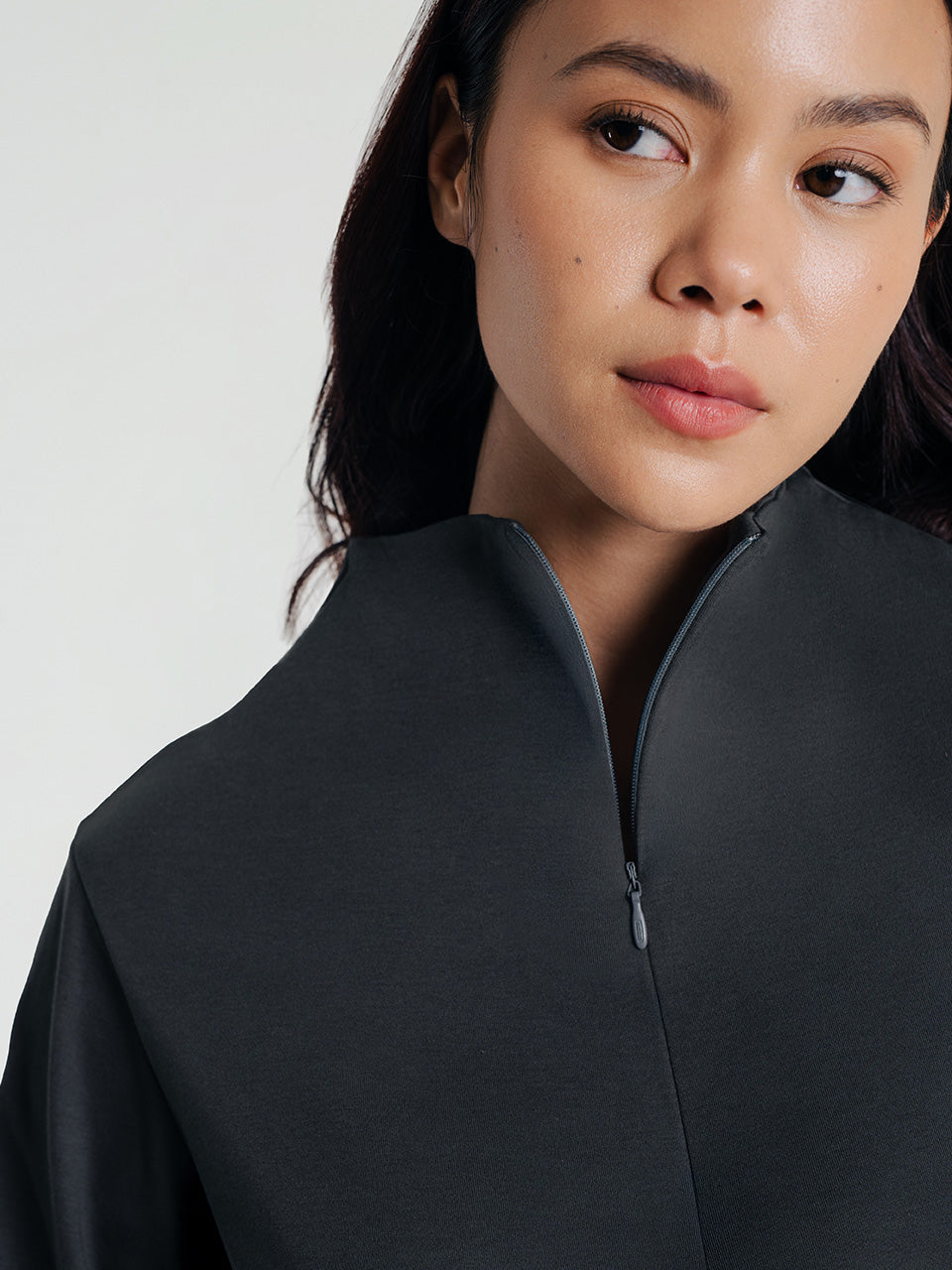 Chloe Cotton Mock Neck Reversible Sweatshirt