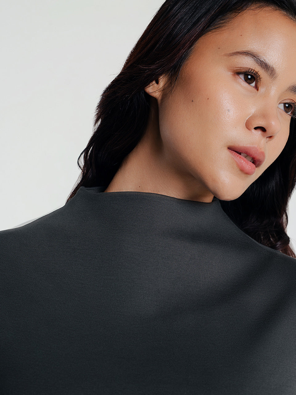 Chloe Cotton Mock Neck Reversible Sweatshirt
