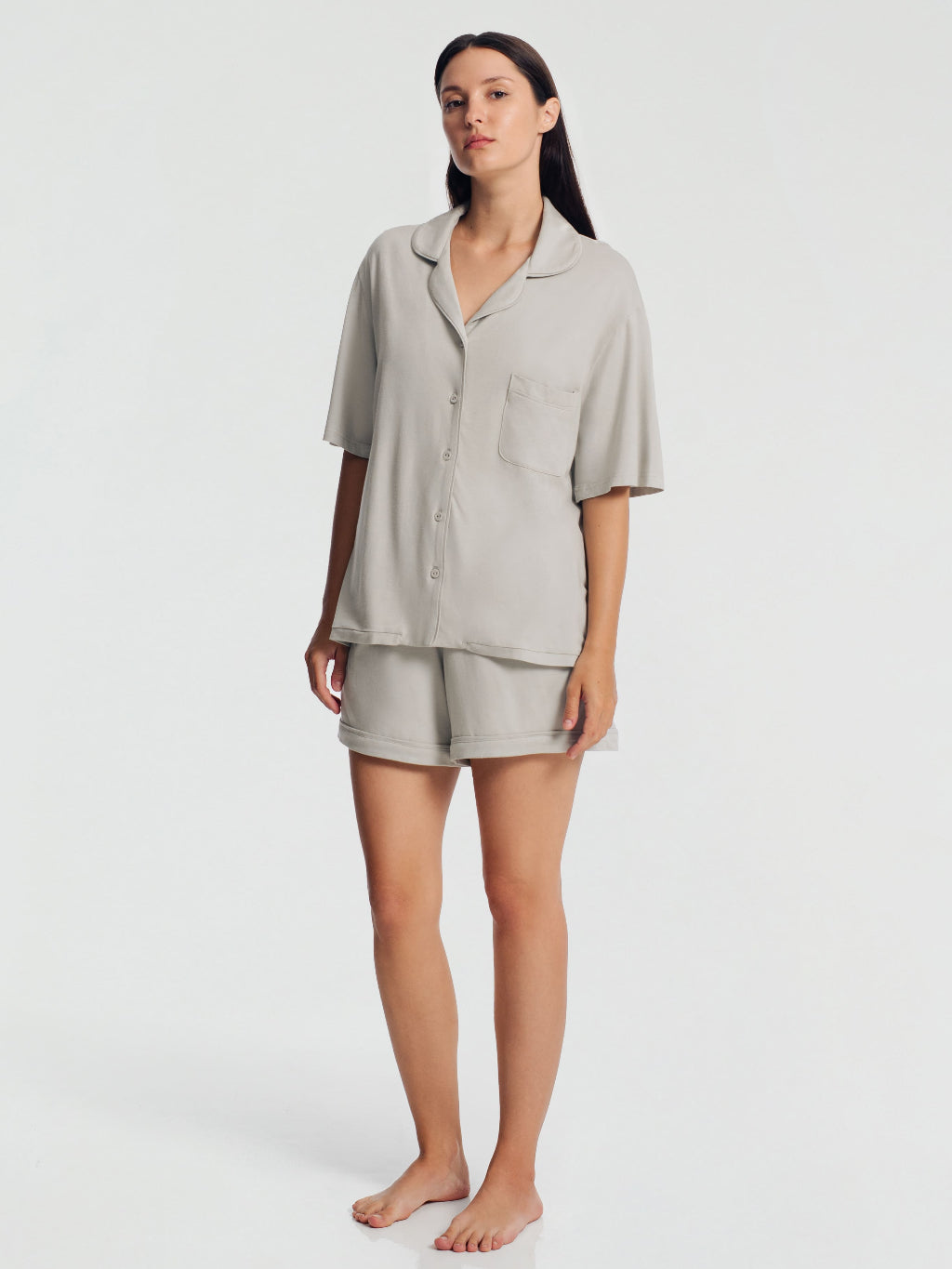 Short Sleeve Button Down Pajamas Set