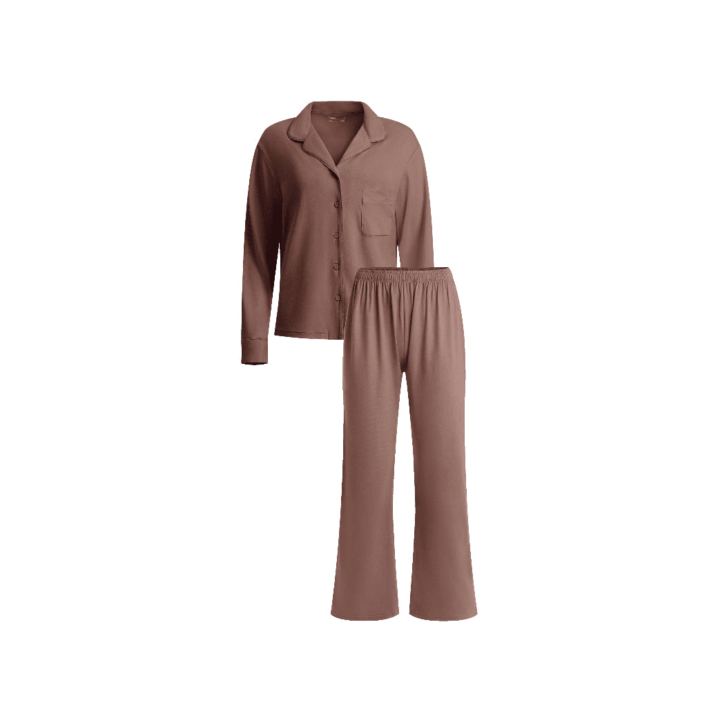 Long Sleeve Button Down Pajamas Set