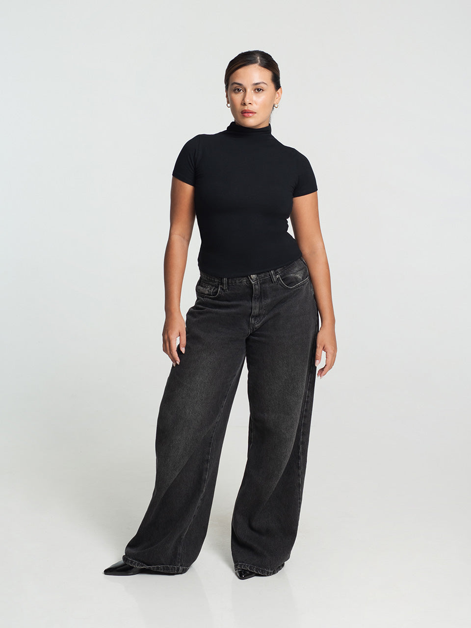 Malika Mock Neck Short Sleeve Top