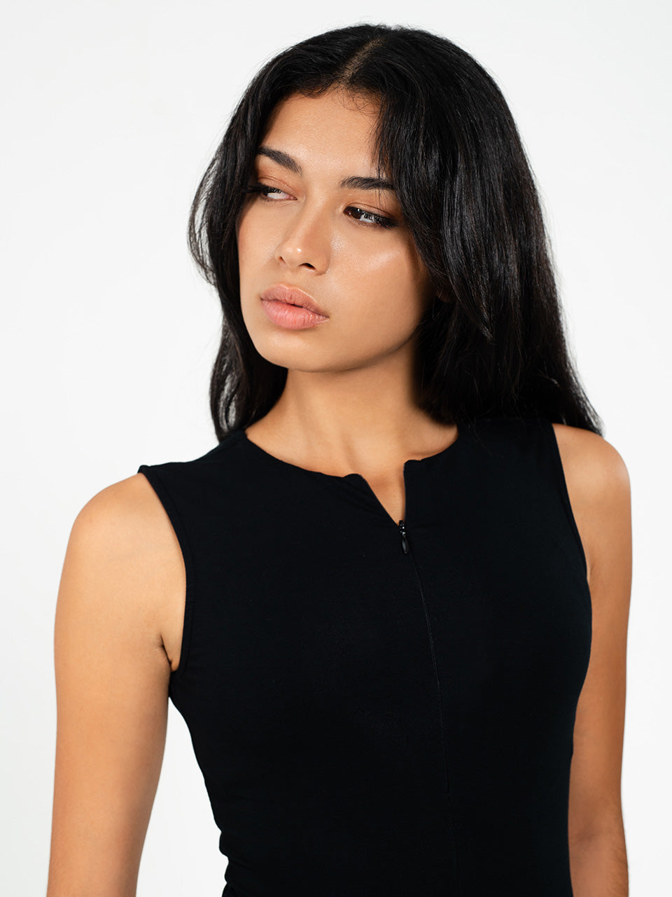 Zeta Zipper Sleeveless Bodysuit