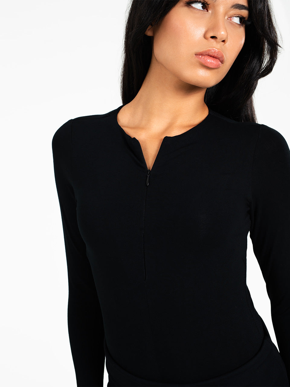 Ziona Zipper Long Sleeve Bodysuit