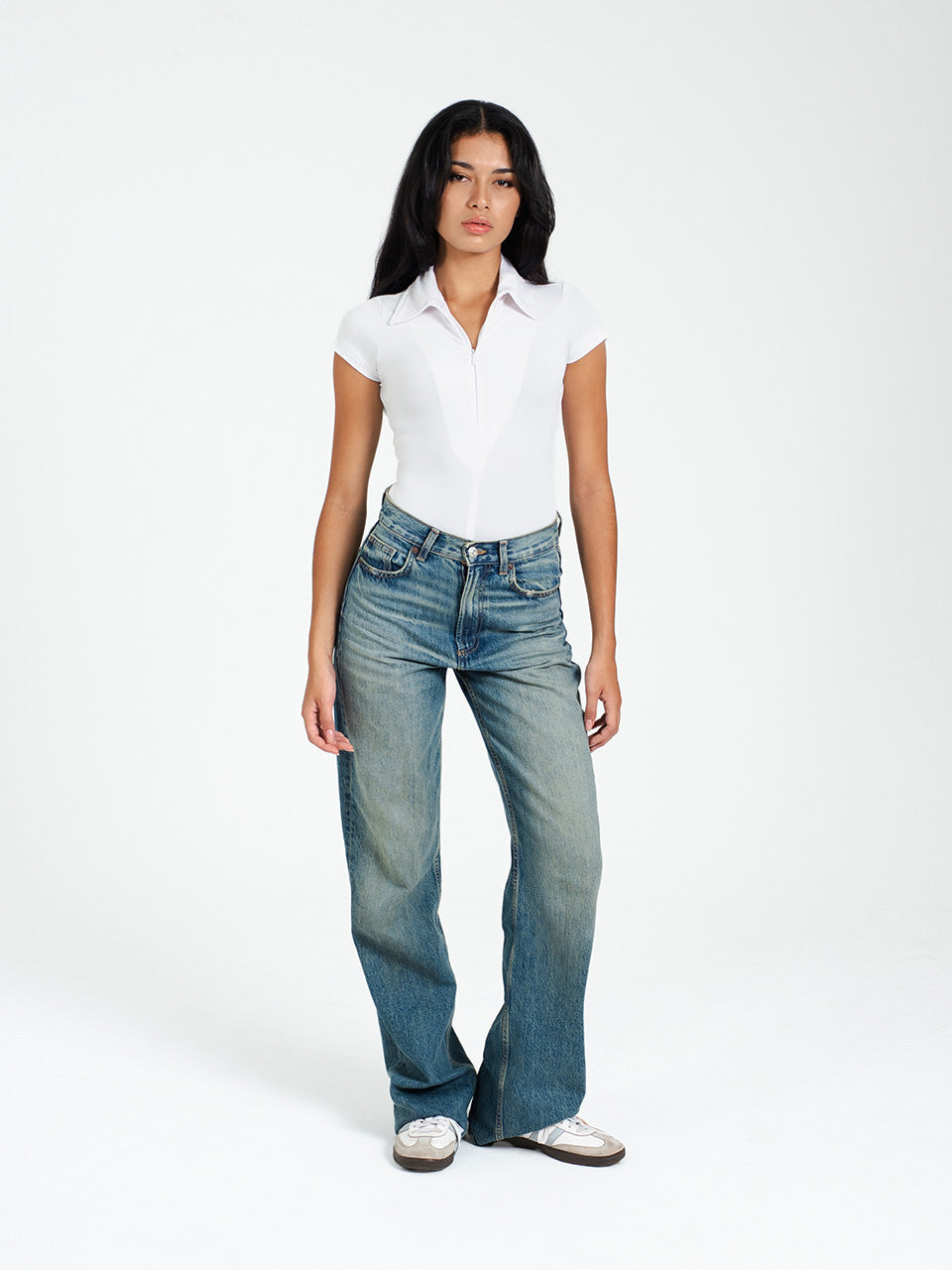Zoe Zipper Short Sleeve Bodysuit