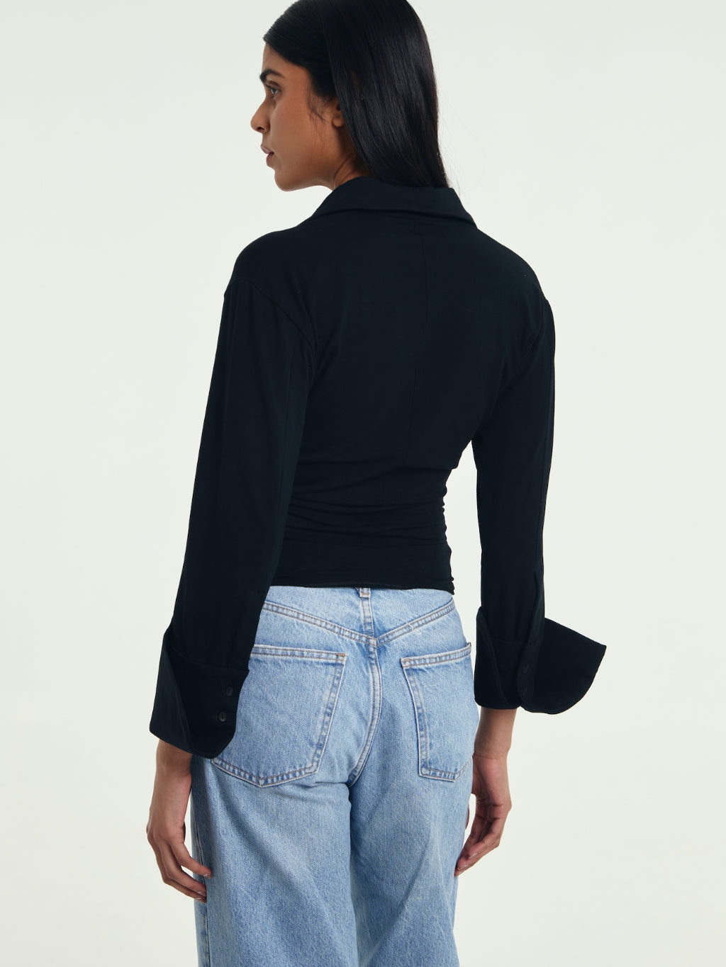 Patricia Cinched Waist Long Sleeve Polo Shirt