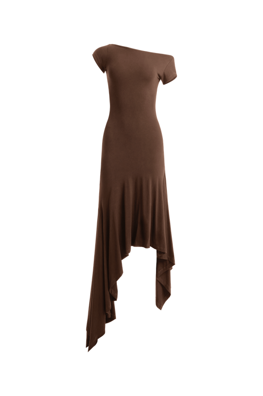 GOENA Brooklyn Asymmetrical Boatneck Dress