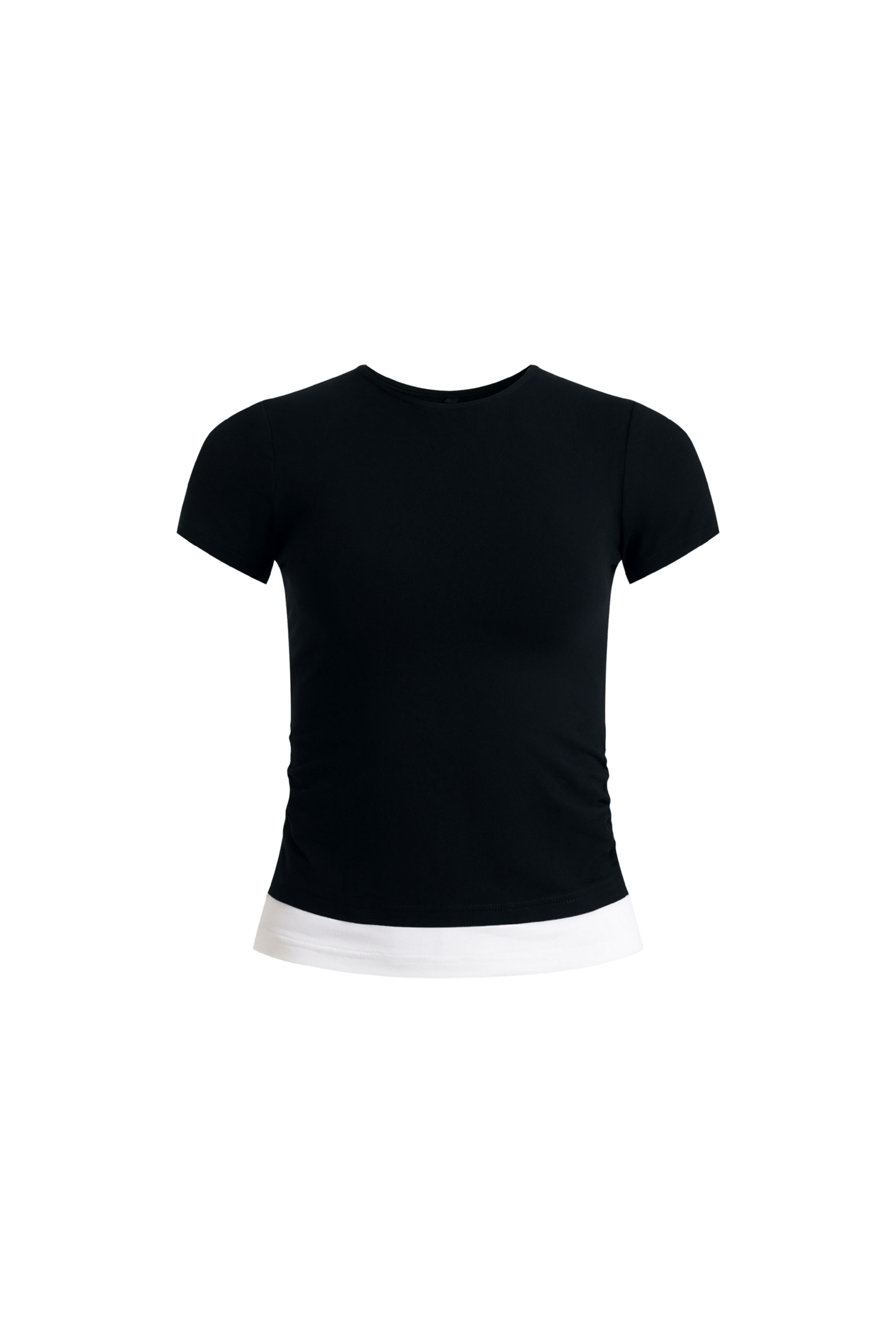 Demi White Trim Ruched T-Shirt