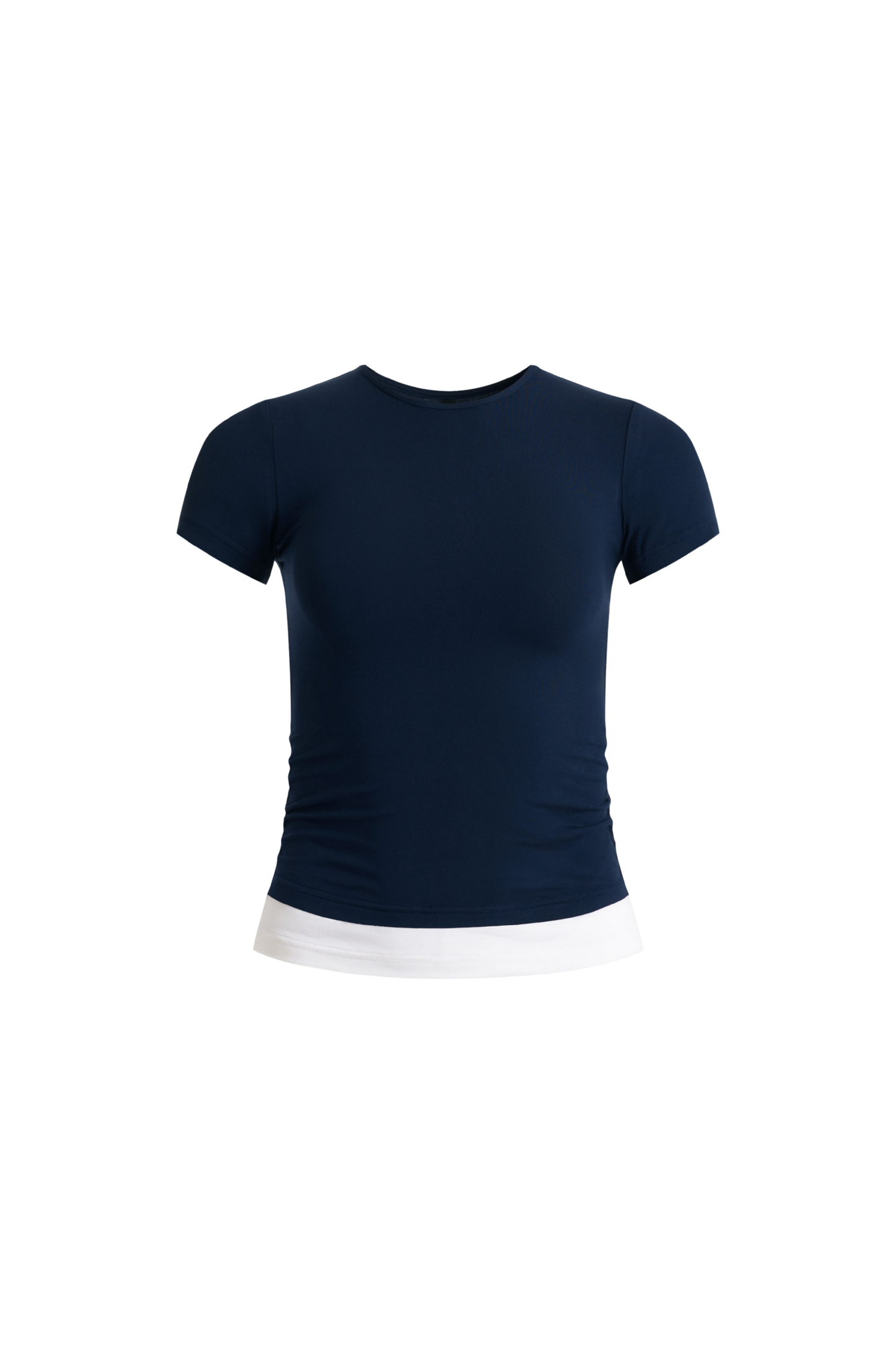 Demi White Trim Ruched T-Shirt