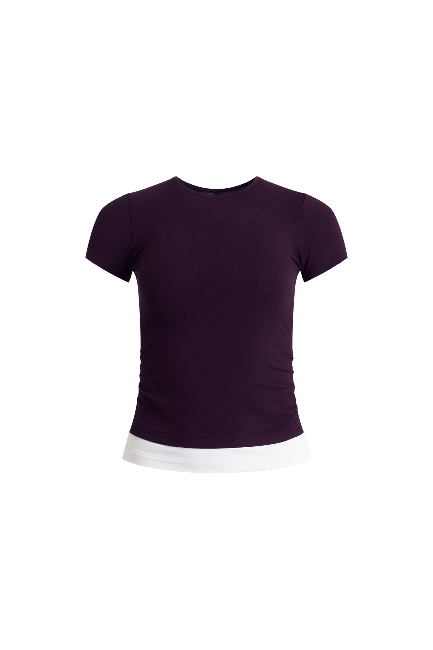 Demi White Trim Ruched T-Shirt