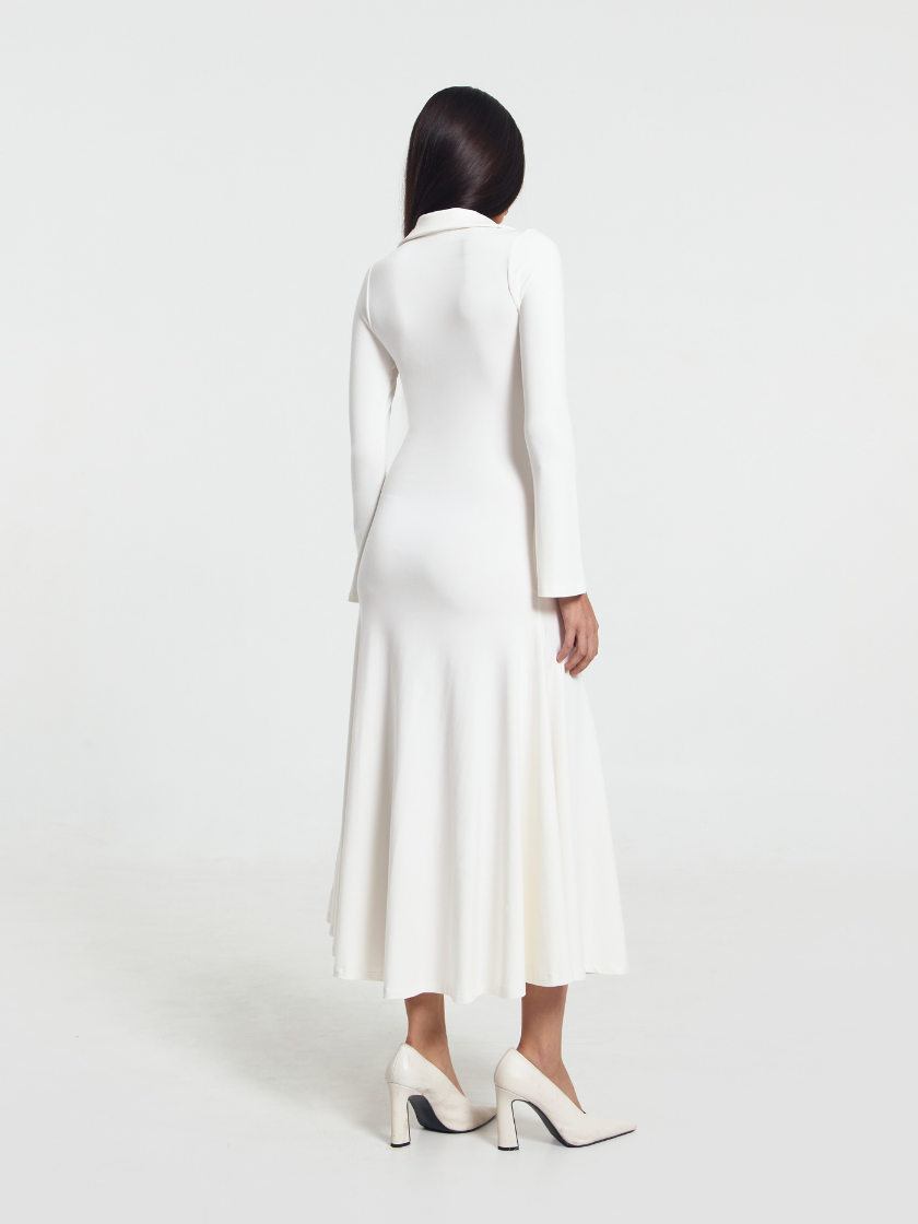 GOENA Violet Vneck Polo Longsleeve Dress