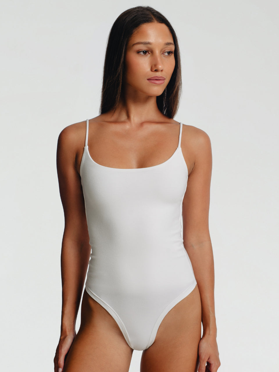 Samantha Round Neck Strappy Tank Top Bodysuit