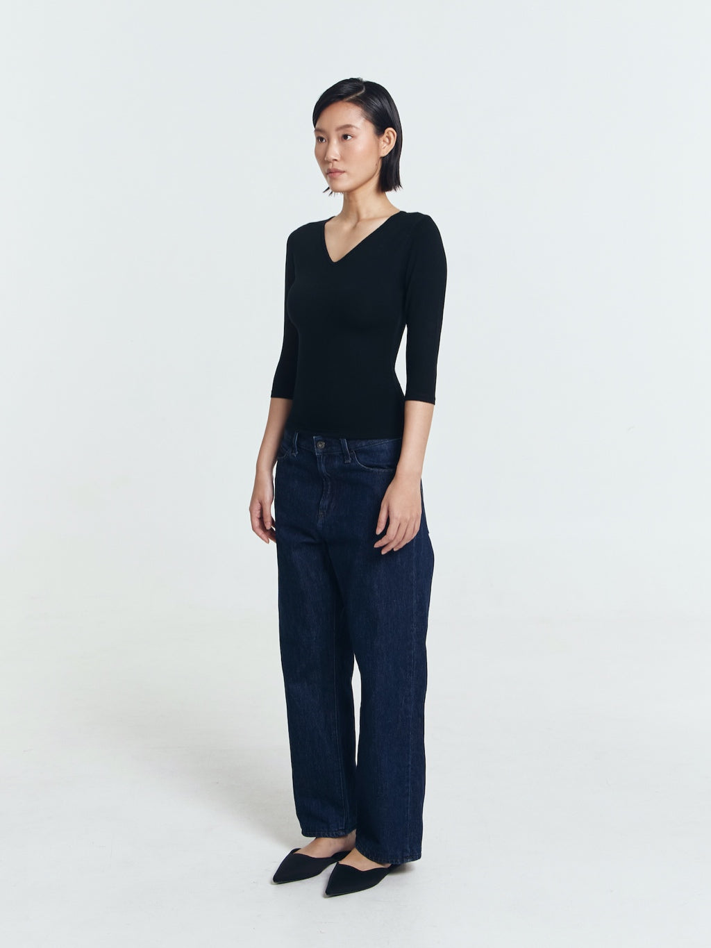 Camille Quartersleeve V-Neck Top