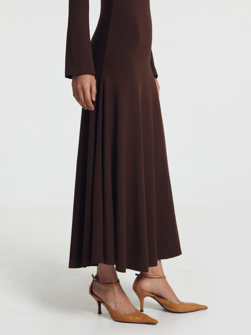 GOENA Violet Vneck Polo Longsleeve Dress