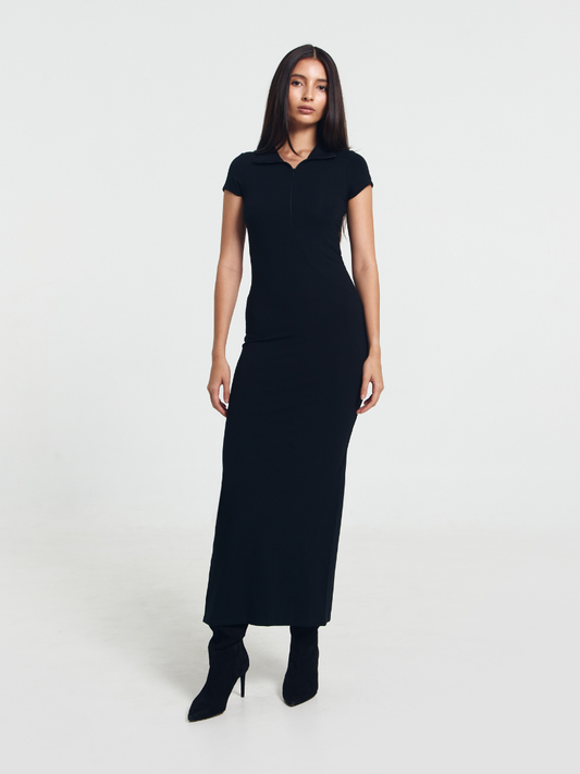 GOENA Paloma Zip Up Polo Short Sleeve Dress