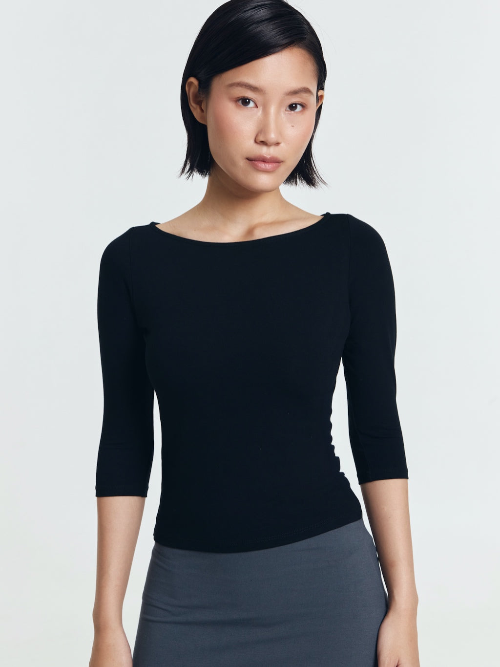 Amanda Quarter Sleeve Boatneck Top