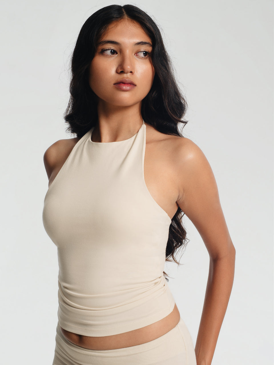 GOENA Serena High Neck Halter Strappy Tank Top