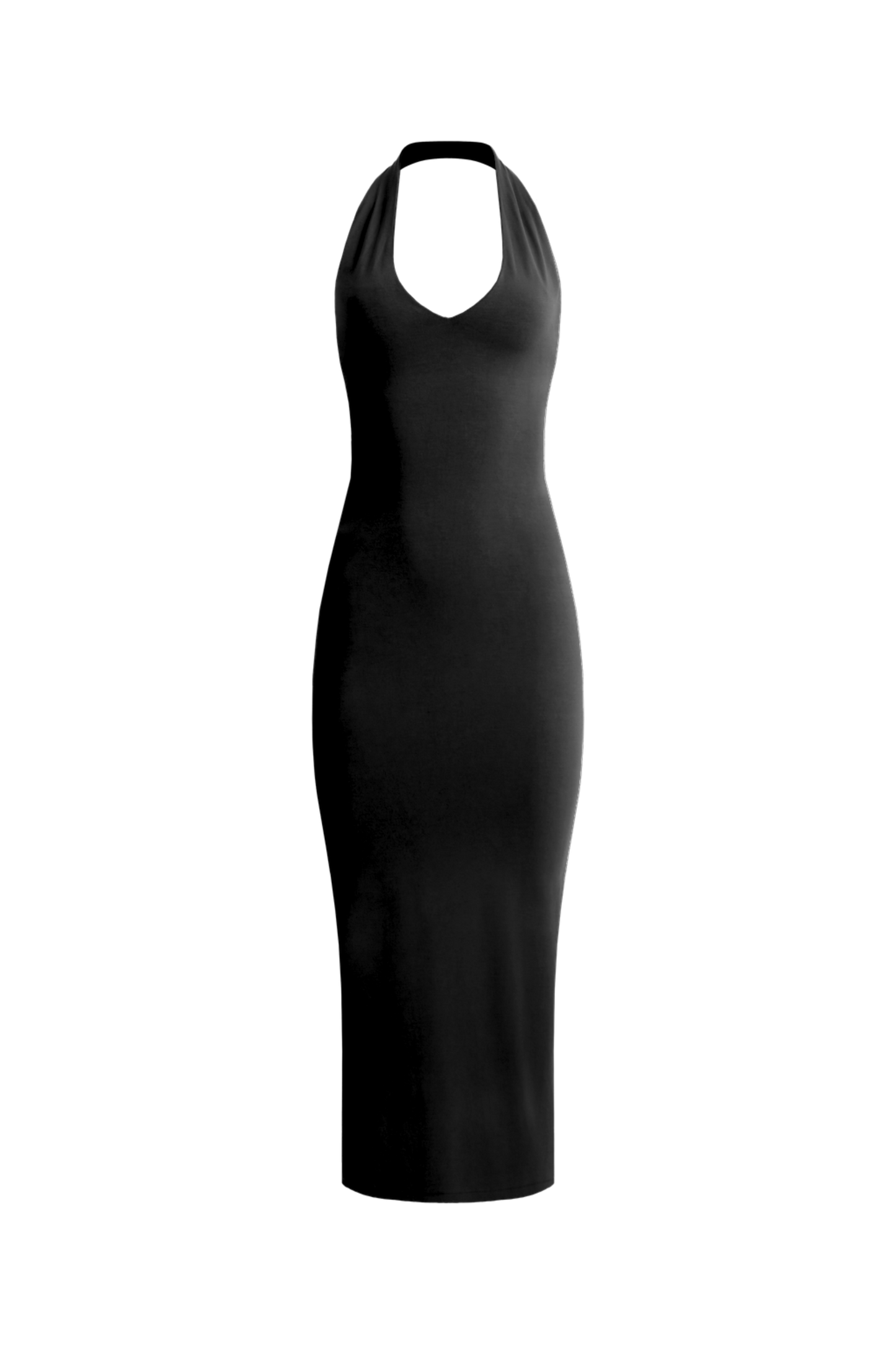 Heather Deep V Halter Neck Dress