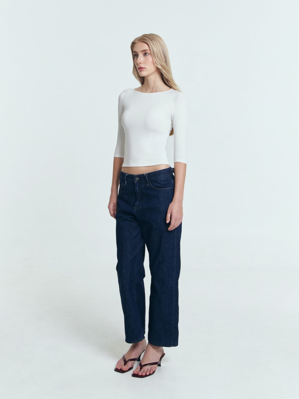 Amanda Quarter Sleeve Boatneck Top