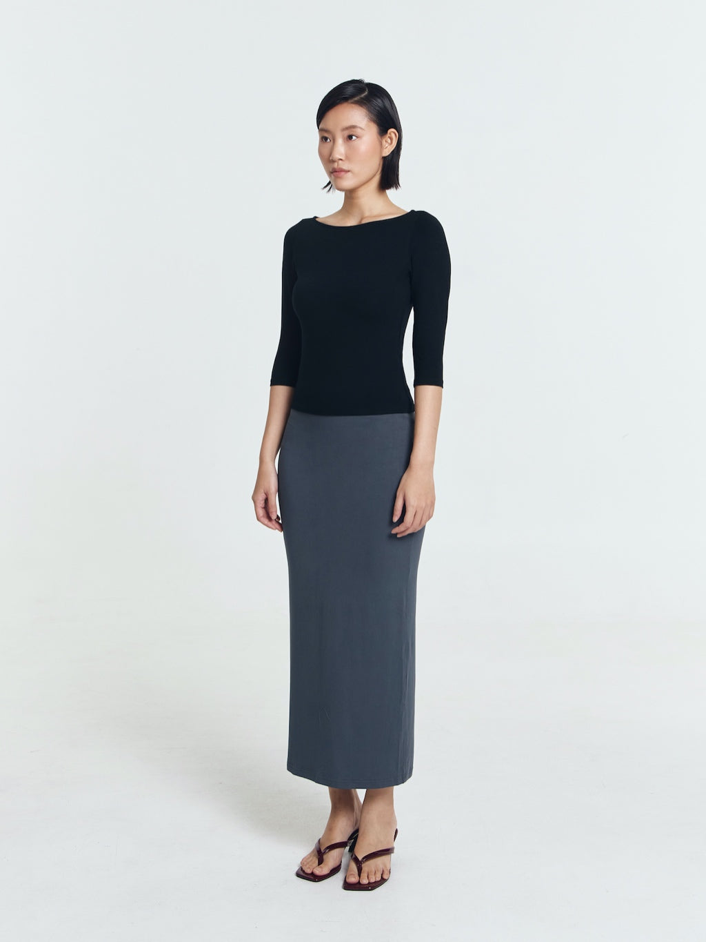 Amanda Quarter Sleeve Boatneck Top