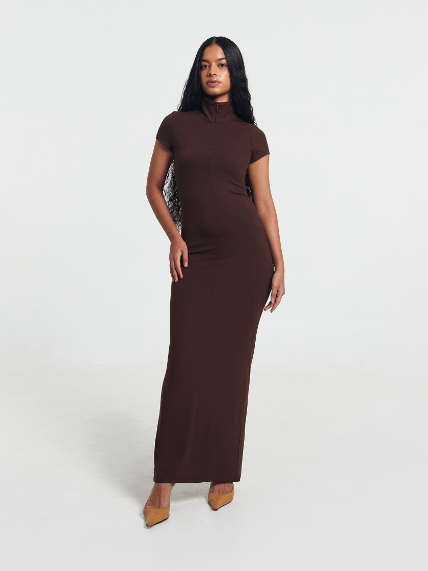 GOENA Paloma Zip Up Polo Short Sleeve Dress