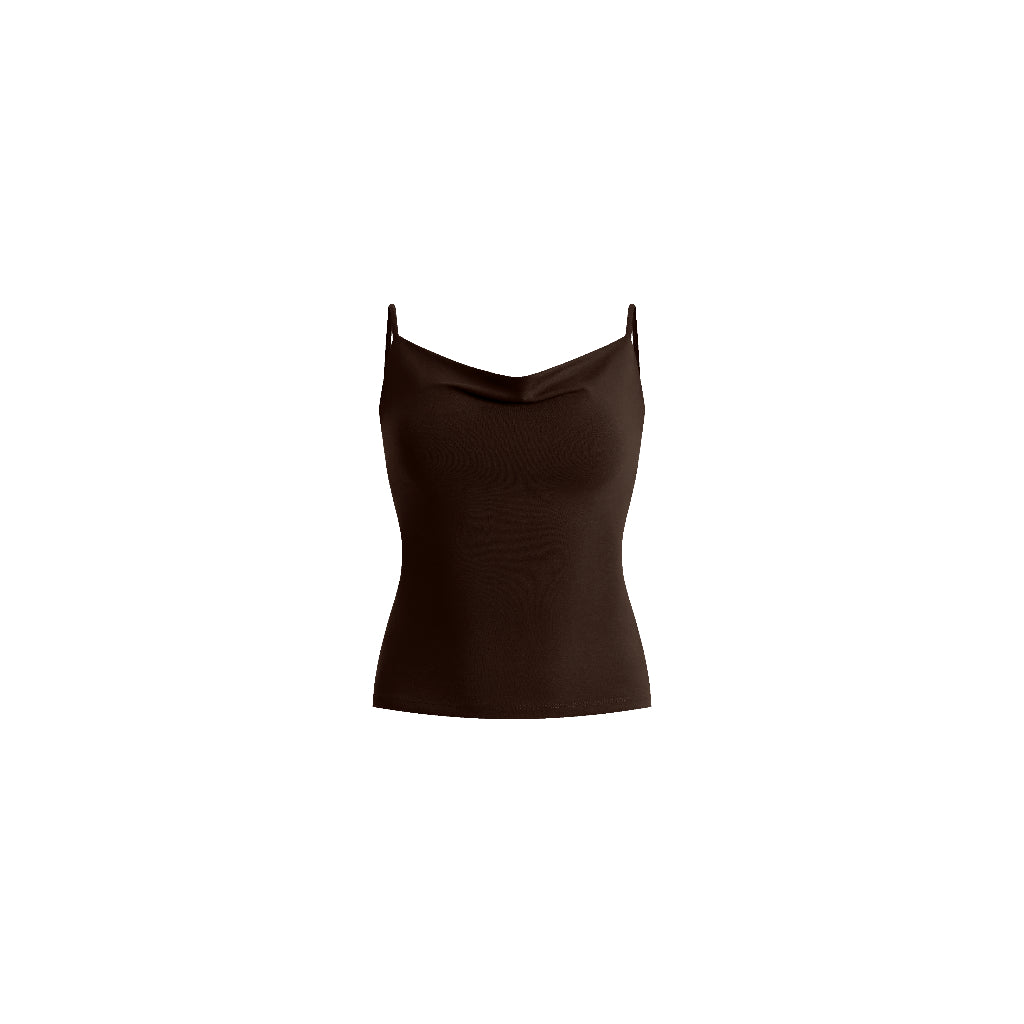 Simone Cowl Neck Strappy Tank Top