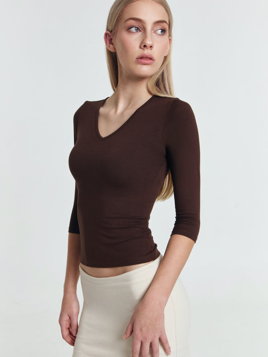 GOENA Camille Quartersleeve V-Neck Top