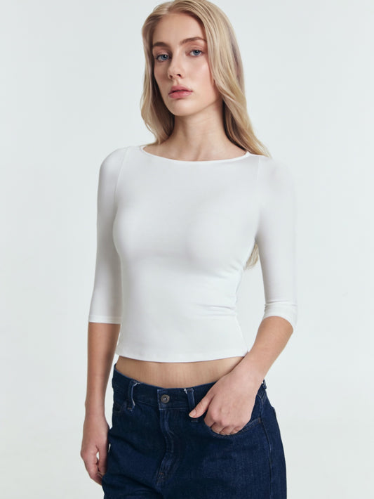 GOENA Amanda Quartersleeve Boatneck Top