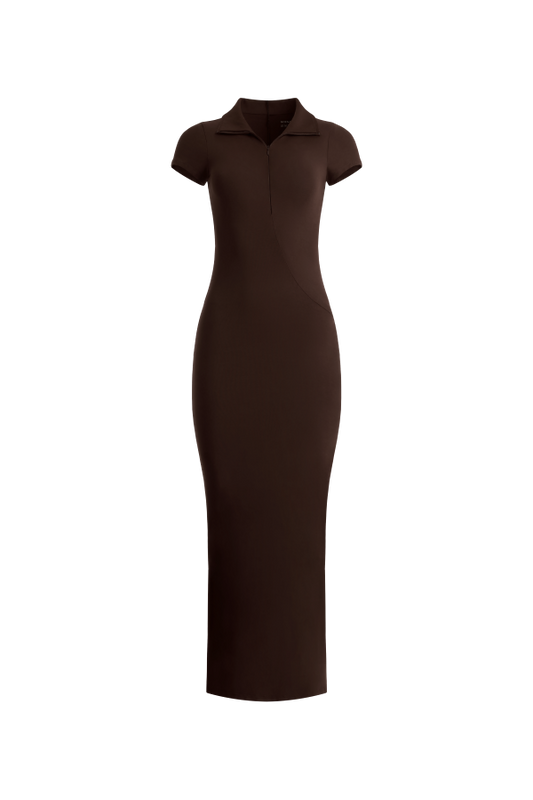 GOENA Paloma Zip Up Polo Short Sleeve Dress