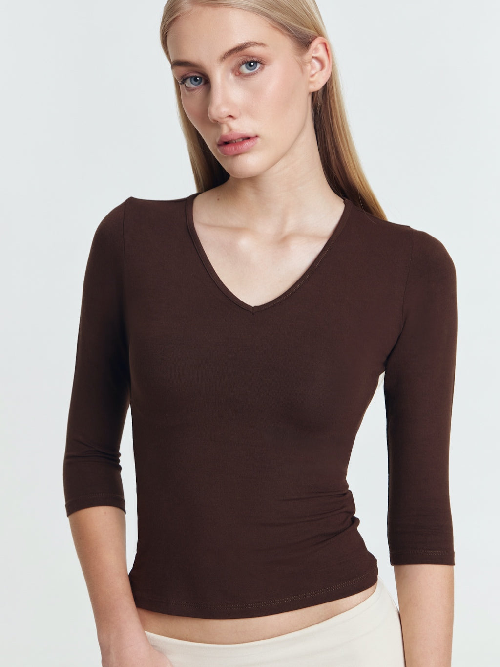 Camille Quartersleeve V-Neck Top
