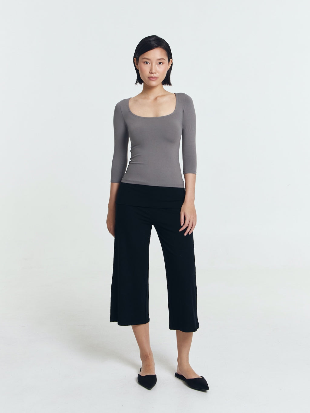 Farah Folded Waistband Straight Leg Culottes