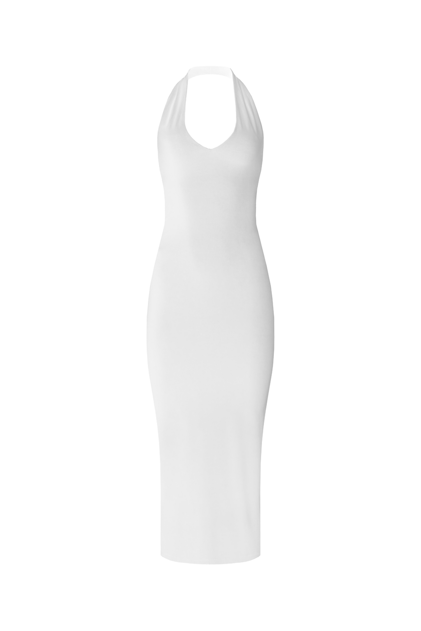 Heather Deep V Halter Neck Dress