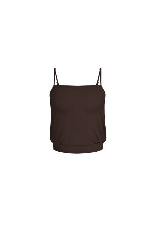 Diedre Drape Square-neck Spaghetti Tank