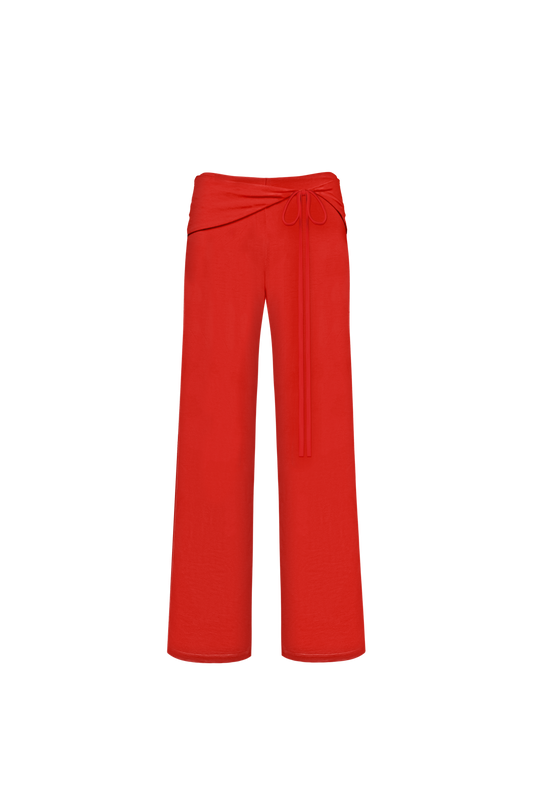 Priscilla Wrap-tie Straight Pants