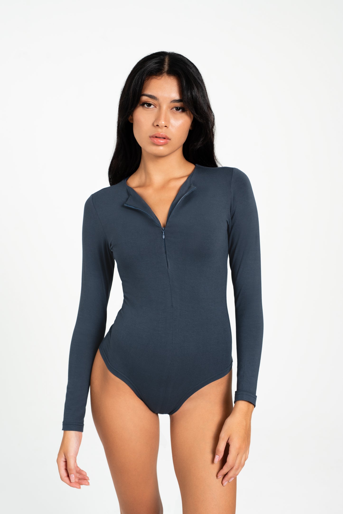 Ziona Zipper Long Sleeve Bodysuit