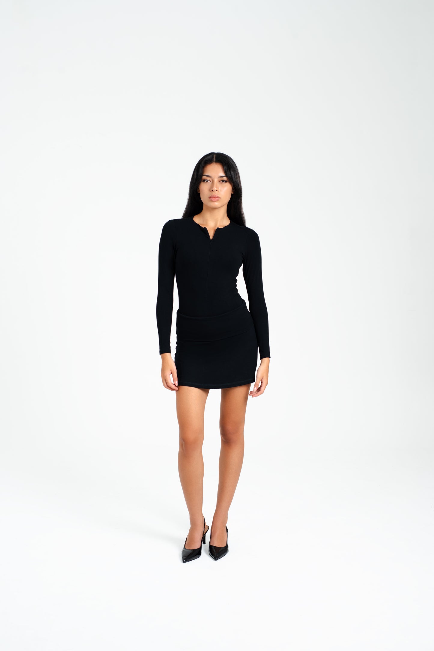 Ziona Zipper Long Sleeve Bodysuit